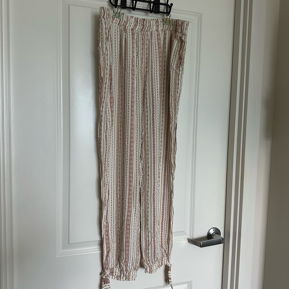 Striped Cream and Pink Women's Pants